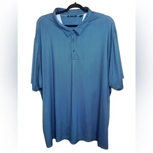 Cutter & Buck Pike Banner Blue And Black Print Mens Stretch Polo Size 5XB